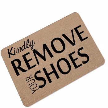 

2018 New Door mats Thin Rubber carpet Humorous Funny Words Kindly Please Remove Your Shoes Entrance Indoor Floor Mat Non-slip
