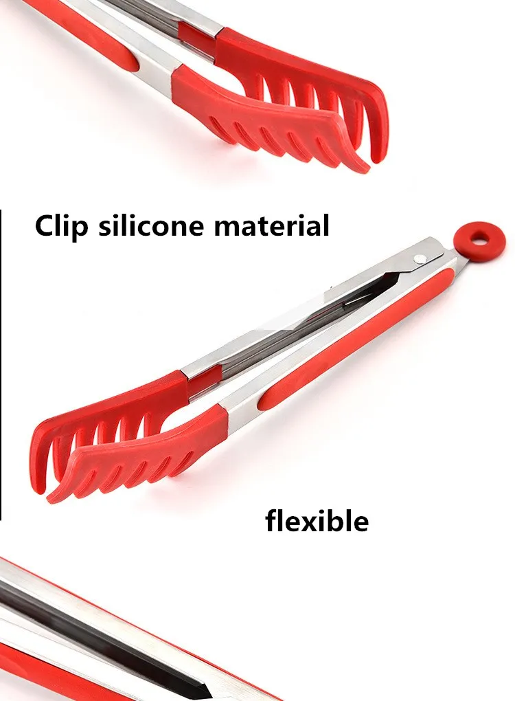 CTREE Горячая лапша клип силикагель анти-горячий Тонг гребень в форме спагетти щипцы барбекю зажимы высокая температура кухонные инструменты C368