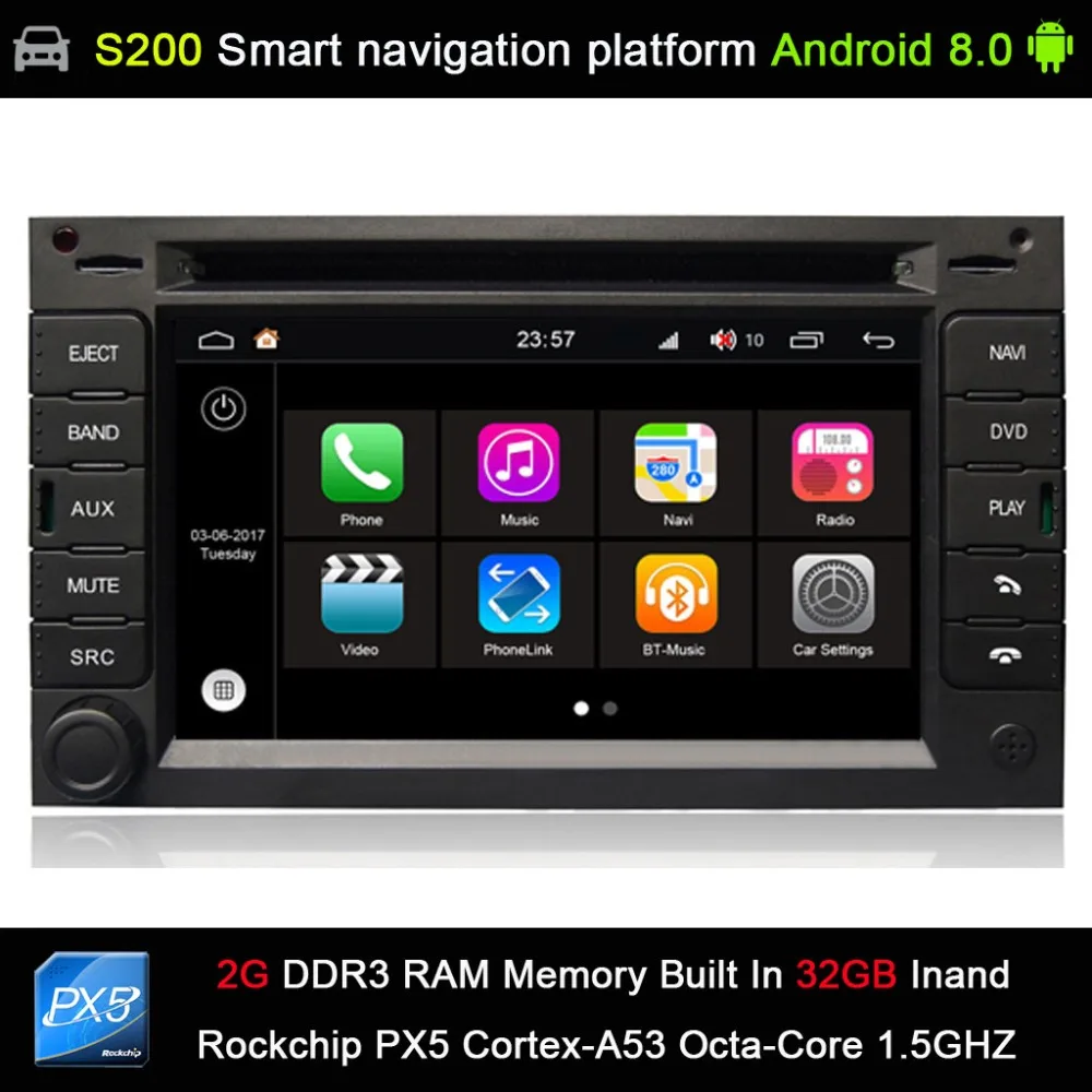 

Android 8.0 system PX5 Octa 8-Core CPU 2G Ram 32GB Rom Car DVD Player Radio for PEUGEOT 307 2004-2012 GPS Navigation