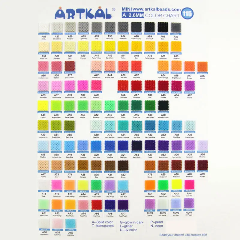 Бисер artkal 10 цветов A-2.6mm коробка для хранения набор детей DIY Pixel Art Perler Хама бусины CA10