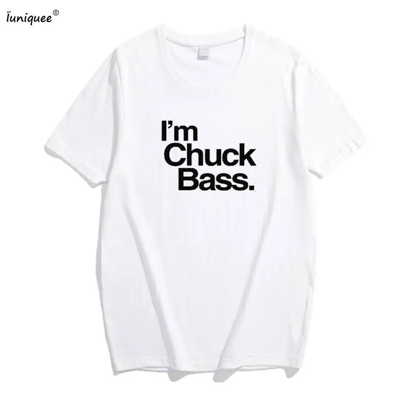 Забавная футболка с надписью I'm Chuck Bass Gossip Girl 2 футболки женская модная