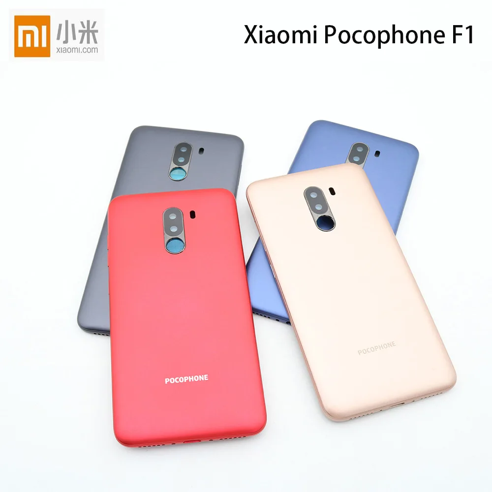 

Original Back Battery Cover + Side Keys +Camera Glass Lens for Xiaomi PocoPhone F1 Back Door Replacement Spare Repair Parts