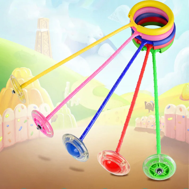 LED flashing jumping anillo botín Skip rope Sport swing pelota springseile juguetes 