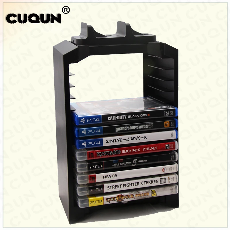 

New Game Tower Multi-functional Storage Stand Kit for PS4 Game Discs Controllers With Dual Controller Charging Dock