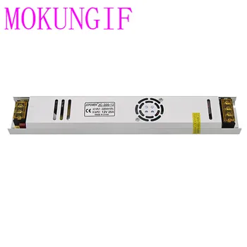 

Fast shipping 30pcs High quality LED Strip long thin Switch Power supply AC220V To DC 12V 25A 300W Switch Power Supply