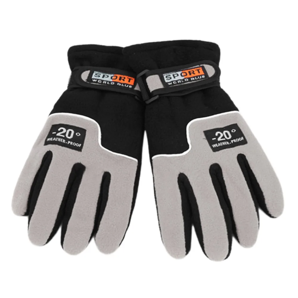 Windproof Sports Riding Full Finger font b Gloves b font Men Winter Warm Fleece Thermal Motorcycle