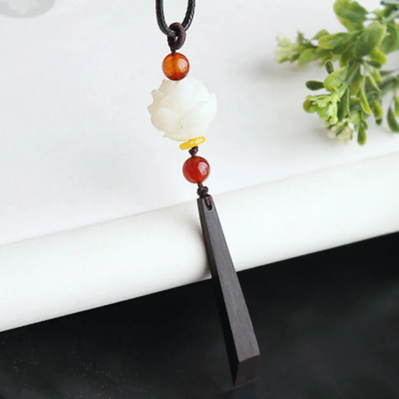 

Natural stone lotus necklace short clavicle chain necklace Bodhi red onyx women choker necklace new arrival vintage jewelry gift