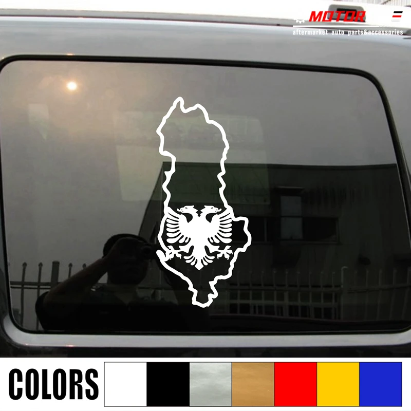 

Albania Eagle Map Outline Decal Sticker Albanian Car Vinyl die cut no bkgrd a