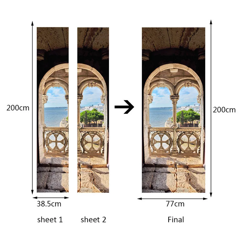 Европейский балкон стены двери наклейки домашний Декор Гостиная окна декор наклейки для детской комнаты