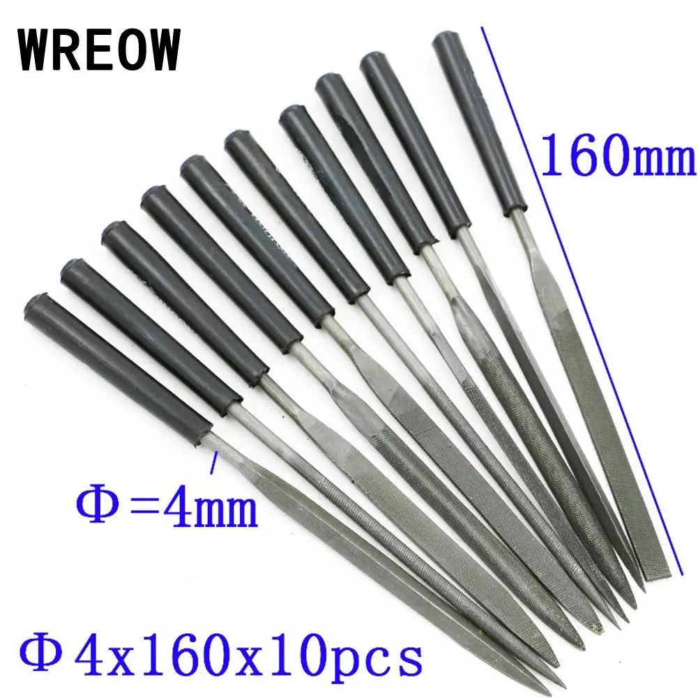 10Pcs Woodworking Rasp Needle Files Set 3x140mm/4x160mm/5x180mm Metal