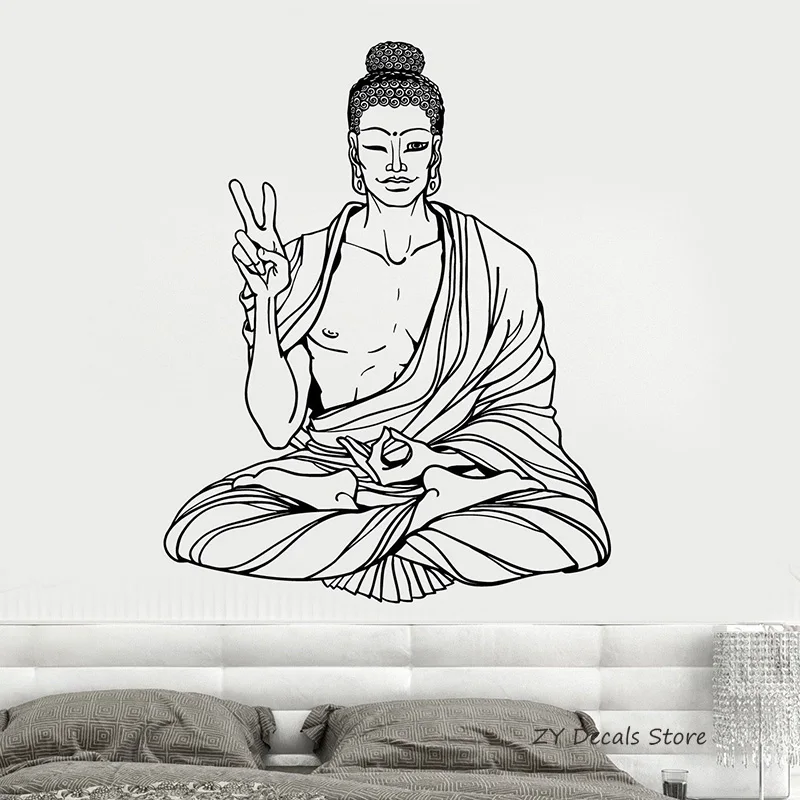 Buddha Wall Decals Peace Meditation Buddhism Wall Stickers Vinyl Art