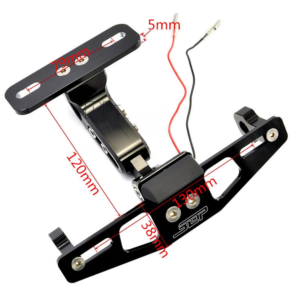 Универсальный мотоциклов ЧПУ регистрации лицензии плиты держатель с светодио дный свет для Yamaha XMAX 125 MT10 ER6F FZ6 S2 MT09