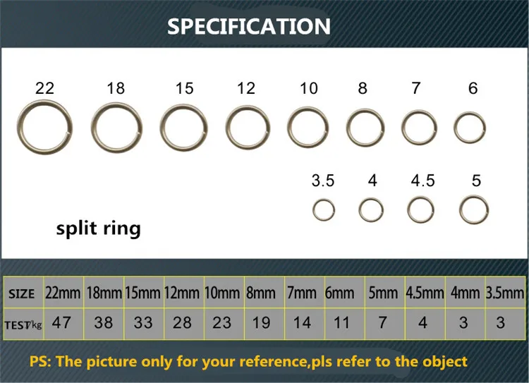 OLOEY 50 шт./компл. Брелок Сплит Кольца разрезное кольцо из нержавеющей стали для рыболовных принадлежностей Инструменты