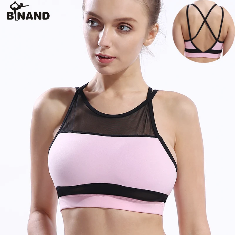 BINAND профессии сетки лоскутное полная чаша Push Up Спортивный бюстгальтер Полые