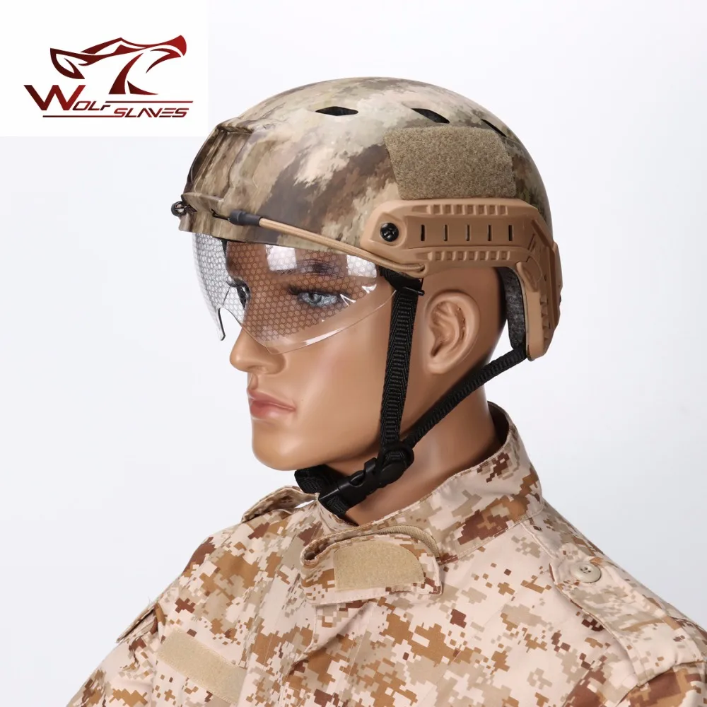 Армейский шлем Открытый Тактический Шлем BJ крепление для ПНВ и боковая рейка с прозрачный козырек для военных страйкбол шлем крышка