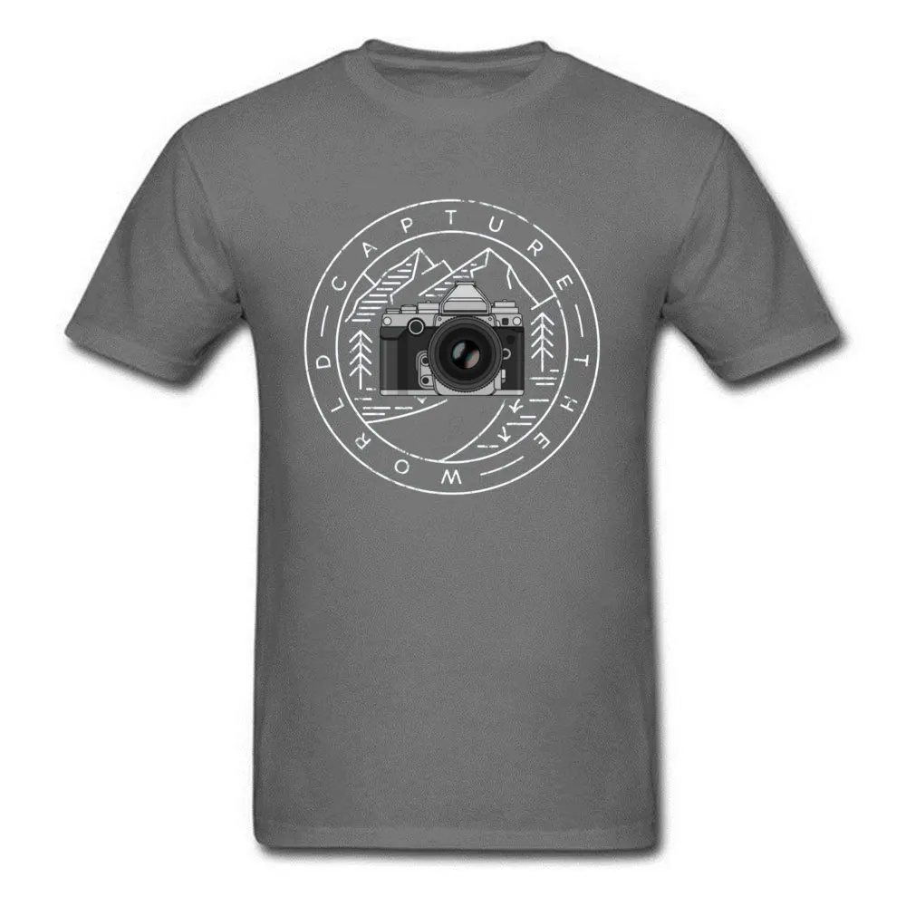 Capture The World 16449 Short Sleeve T Shirt Round Collar 100% Cotton Fabric Student T Shirts Custom Tee-Shirt Company Capture The World 16449 carbon