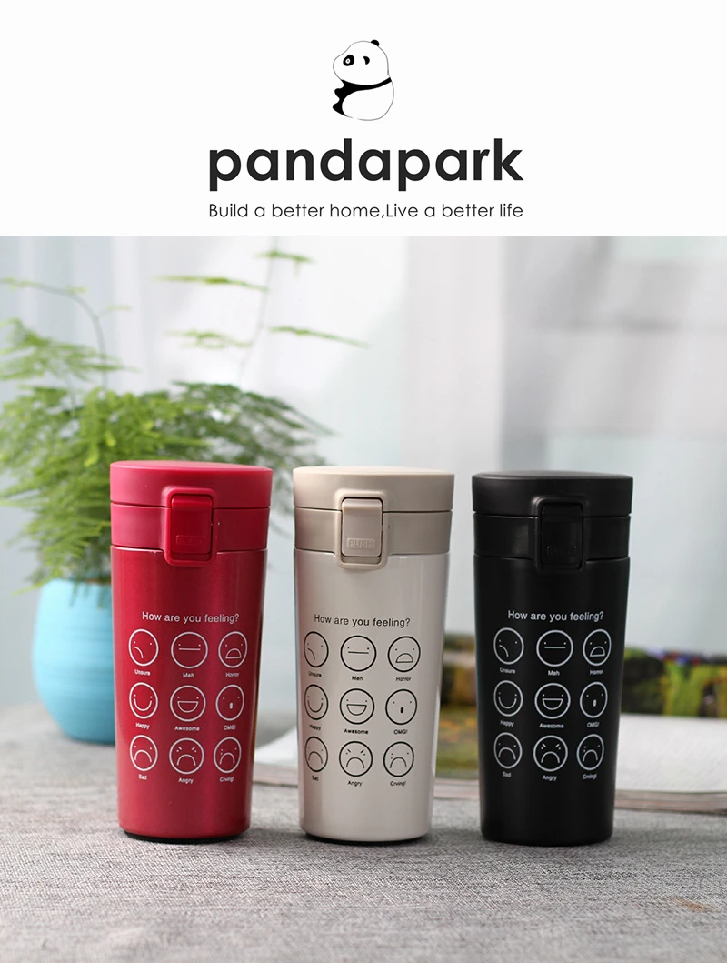 Pandapark, 380 мл, термос, чашка для кофе, нержавеющая сталь, для автомобиля, кафе, вакуумная колба, офисная, кофейная чашка, бутылка для автомобиля, термосы для путешествий, PPX003