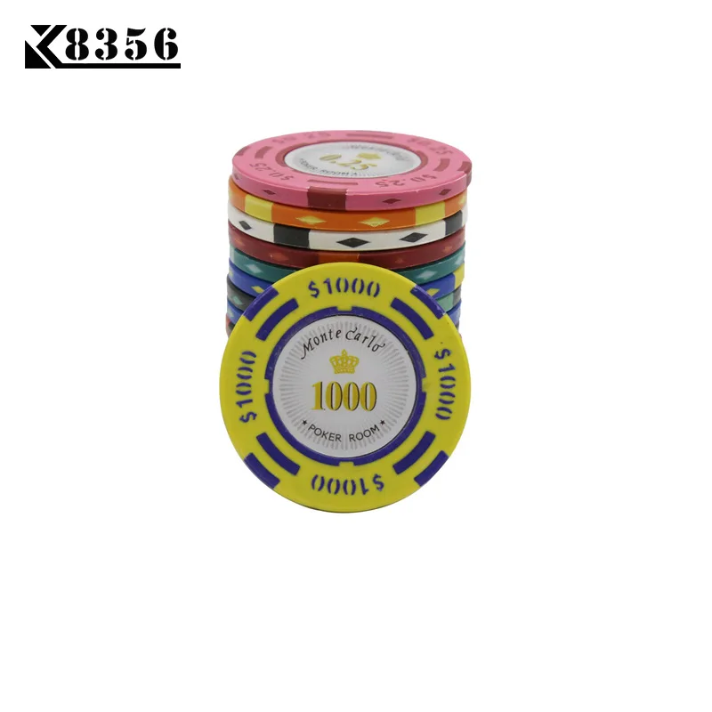 K8356 25 шт./лот 14 г двойной цвет USD фильм глина Texas Hold'em Чип Покер игральные карты Фишки маджонг баккара монета баккара фишки