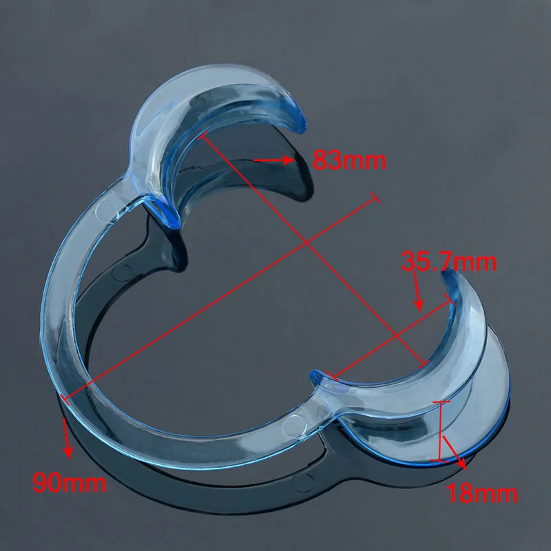 AZDENT 50 шт. c-образный маленький, средний, большой роторасширитель прозрачный синий отбеливание зубов интраоральный Ретрактор для щек, губ зубной лоток - Цвет: C Shape Middle