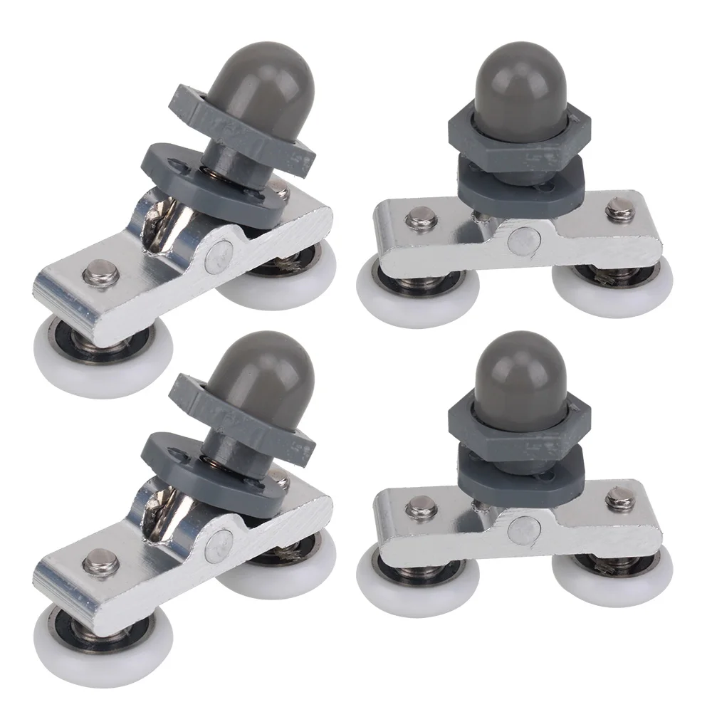 4Pcs Shower Door Double Wheels/Runners/Rollers Bathroom Glass Sliding