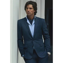 Изготовленный на заказ 2 шт синий деловой костюм для мужчин, на заказ портной синий смокинг куртка, индивидуальный мужской костюм, костюм Homme Mariage