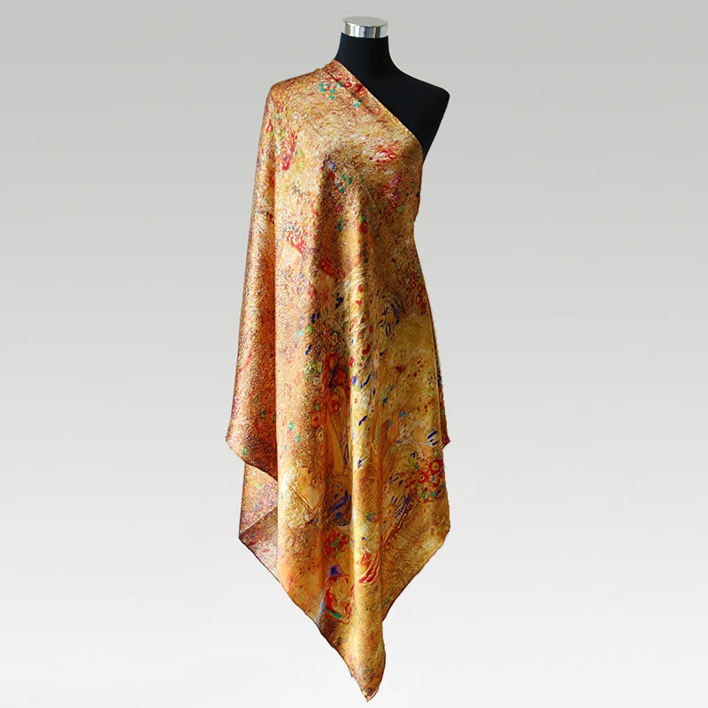 

[Long Scarf]100% Silk Satin Scarf 85cmX195cm Luxury Long Shawl Natural Mulberry Silk Scarves New Spring Winter Shawl For Women