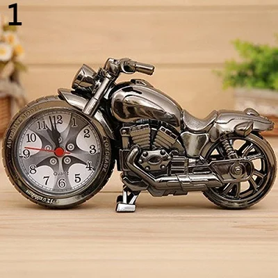 Креативные кварцевые часы в форме мотоцикла, будильник, Хранитель времени, настольный декор - Цвет: Black