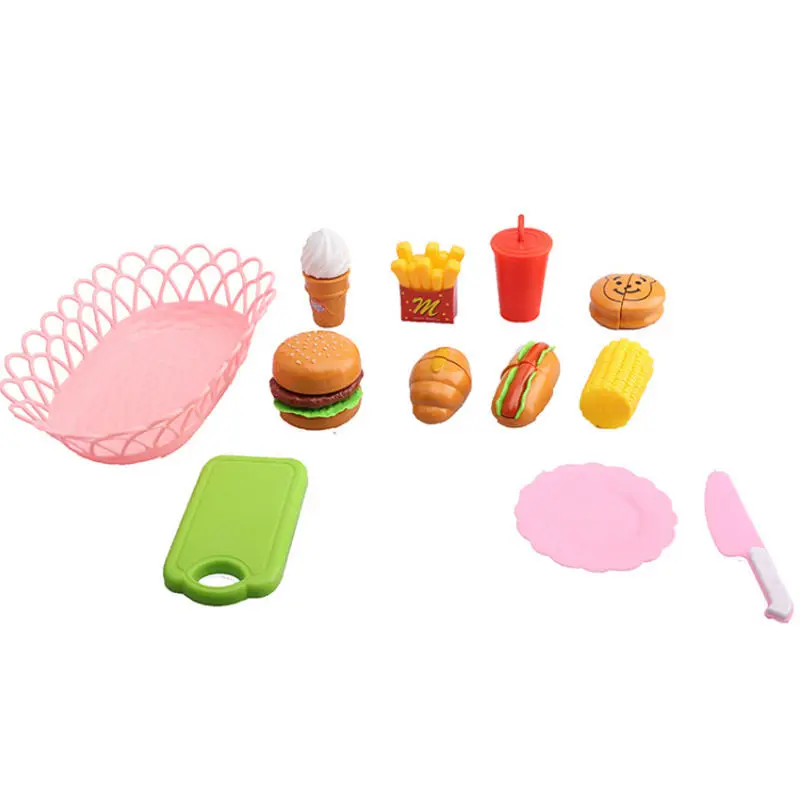 Детские игрушки для игрушечной кухни, игрушки для симуляции, пластиковые фрукты и овощи, гамбургер, для пиццы, для девочек, игрушки для ролевых игр, подарок для детей - Цвет: YLL00029E