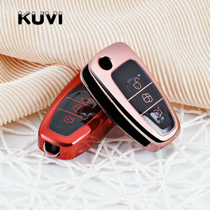 

Tpu Car Key Cover Key Case Bag Key Ring For Ford Ranger C-Max S-Max Focus Galaxy Mondeo Transit Tourneo Custom Key Cover