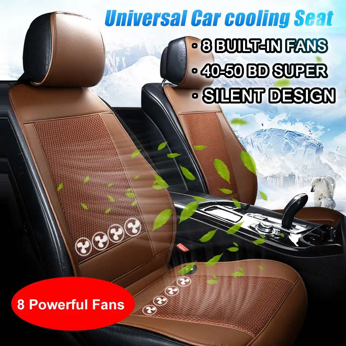 

12V Cooling Car Seat Cushion Cover Air Ventilated Fan Conditioned Cooler Pad 8 Built-in Fan 3 Speeds Seat Cushion Covers