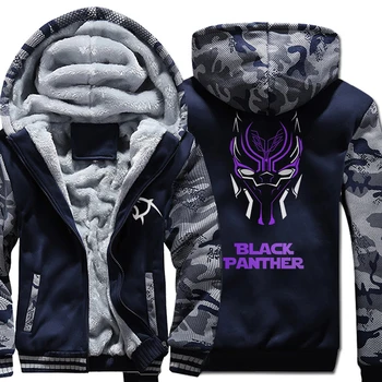 

Hot Sale Mens Clothing 2018 Funny Anime Avengers Hoodies Streetwear Thick Zipper Sweatshirts Hip Hop Balck Panther Coat Jackets