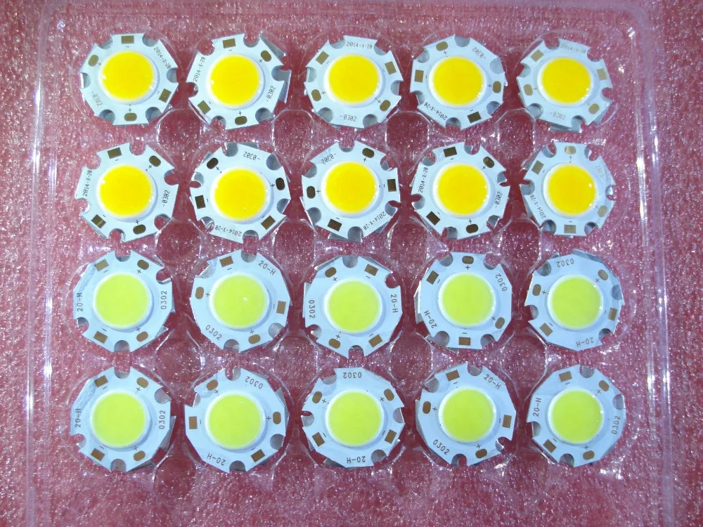 

100PCS COB 3W 5W 7W 10W led cob chip 240-1200lm Side 11-20MM Chip On Board Spot Lights bulb spotlight Downlight LED COB LIGHTING