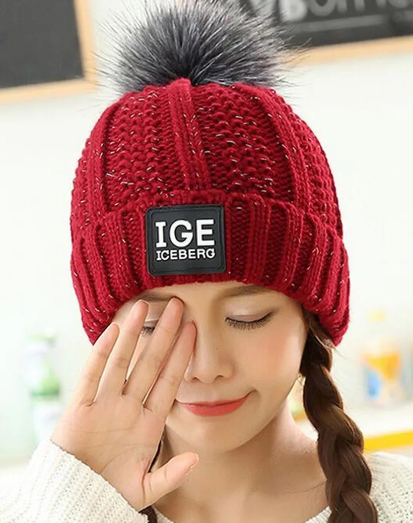 

Brand 2016 Women Spring Winter Hats Beanies Knitted Cap Crochet Hat Rabbit Fur Pompons Ear Protect Casual Cap Chapeu Feminino
