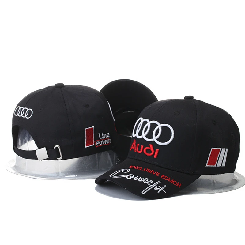 

Hat factory embroider Audi hat Baseball Cap Snapback summer sun hat signature Racing Cap Headgear men caps casquette peaked cap