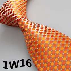 2018 последние Стиль Landisun галстук ярко-оранжевый/жемчужно-белый в горошек Дизайн уникальный Для мужчин шею Галстуки и галстук Для мужчин и