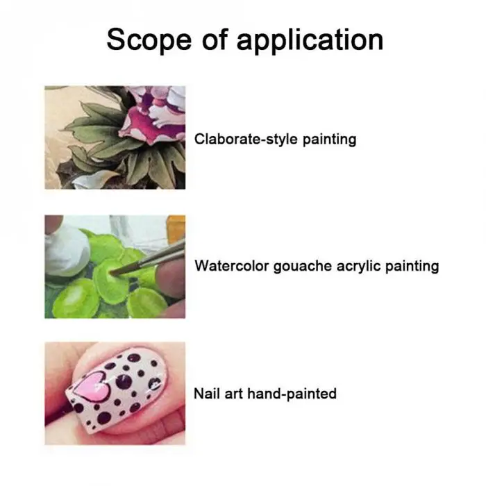 6Pcs/Set Professional Miniature Paint Brushes for Detailing Art Painting Acrylic Nail Paint 899