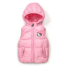 Vente Coton Veste, chaud Hello KItty Bébé Bébé Automne Hiver Mode Capuche Manteau Et Gilet Salopette