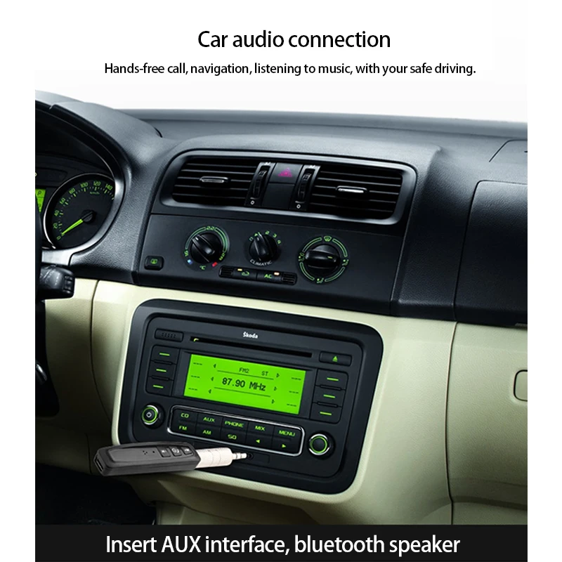 Bluetooth приемник, автомобильный мобильный аудио, компактный и легкий адаптер, 3,5 мм, Автомобильный MP3-плеер Bluetooth Transmiter, поддержка TF карты
