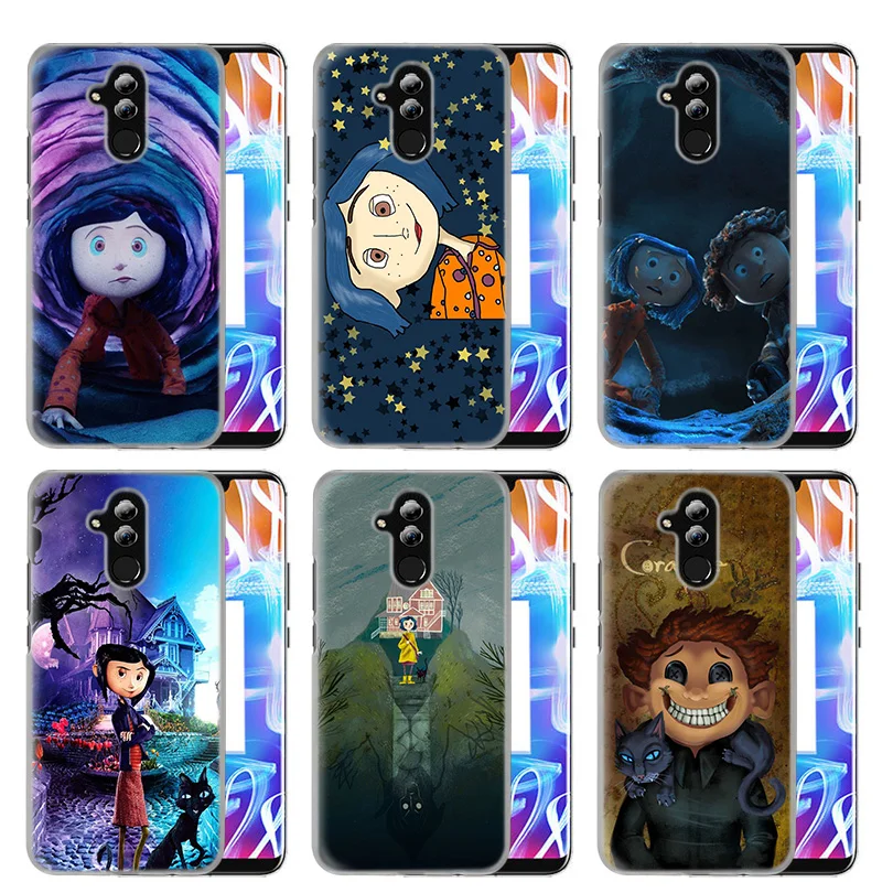 

Cartoon Coraline Case Cover For Huawei Honor P20 Mate 20 10 P10 P9 P8 8X 9 Lite P Smart + Plus 2017 2019 Nova 3i Clear