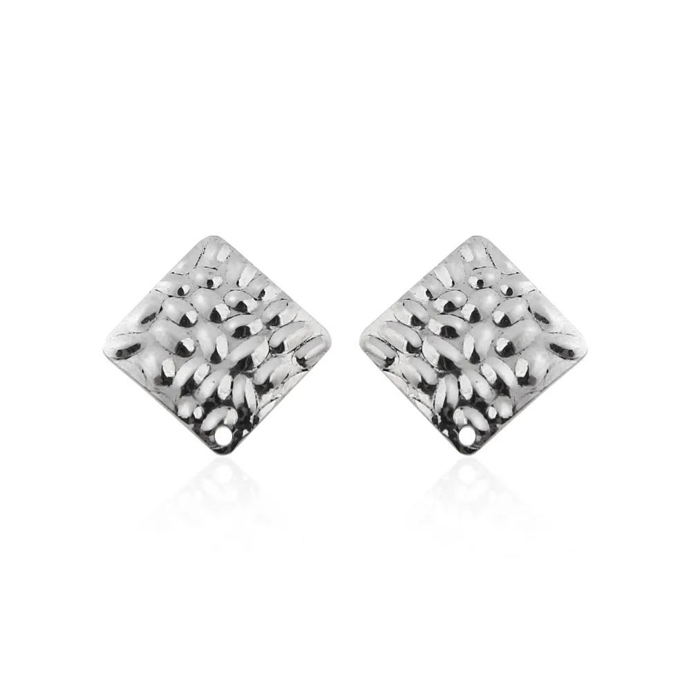 Wholesale Silver Gold Square Stainless Steel Stud Earring With Earnuts Jewelry Making Supplies ...