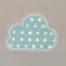 Деревянный настенный светильник с милым облаком, 3d, звезда, луна, настенный светильник, светодиодный милый знак шатра для маленьких детей, декор для спальни, детская Подарочная игрушка