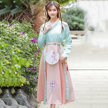 

Traditional Chinese Hanfu Ancient Chinese Costume Folk Dress Tang Dynasty Clothing Women Stage Performance Wear Adult DN3284