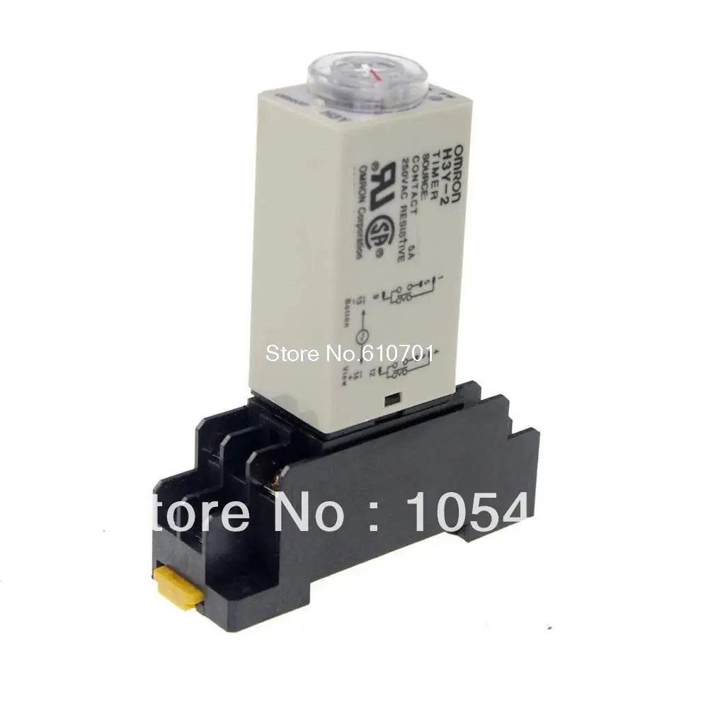 

1PCS 12VDC/24VDC/24VAC/110VAC/220VAC H3Y-2 Power On Time Delay Relay Timer 2.0-60S DPDT 8Pins&Socket 5A