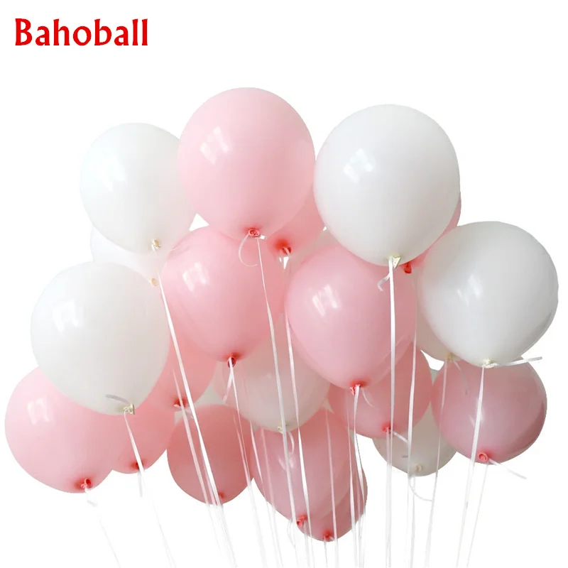 

10PCS 10inch Pink White Balloons Happy Birthday Latex Balloons for Home Wedding Decoration Birthday Party Balloon Supplies