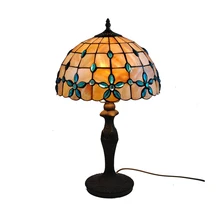 12 дюймов Европейский Тиффани цветок Настольный светильник Винтаж пятнистости В виде ракушки стол свет кабинет Спальня настольные Ночная tl154