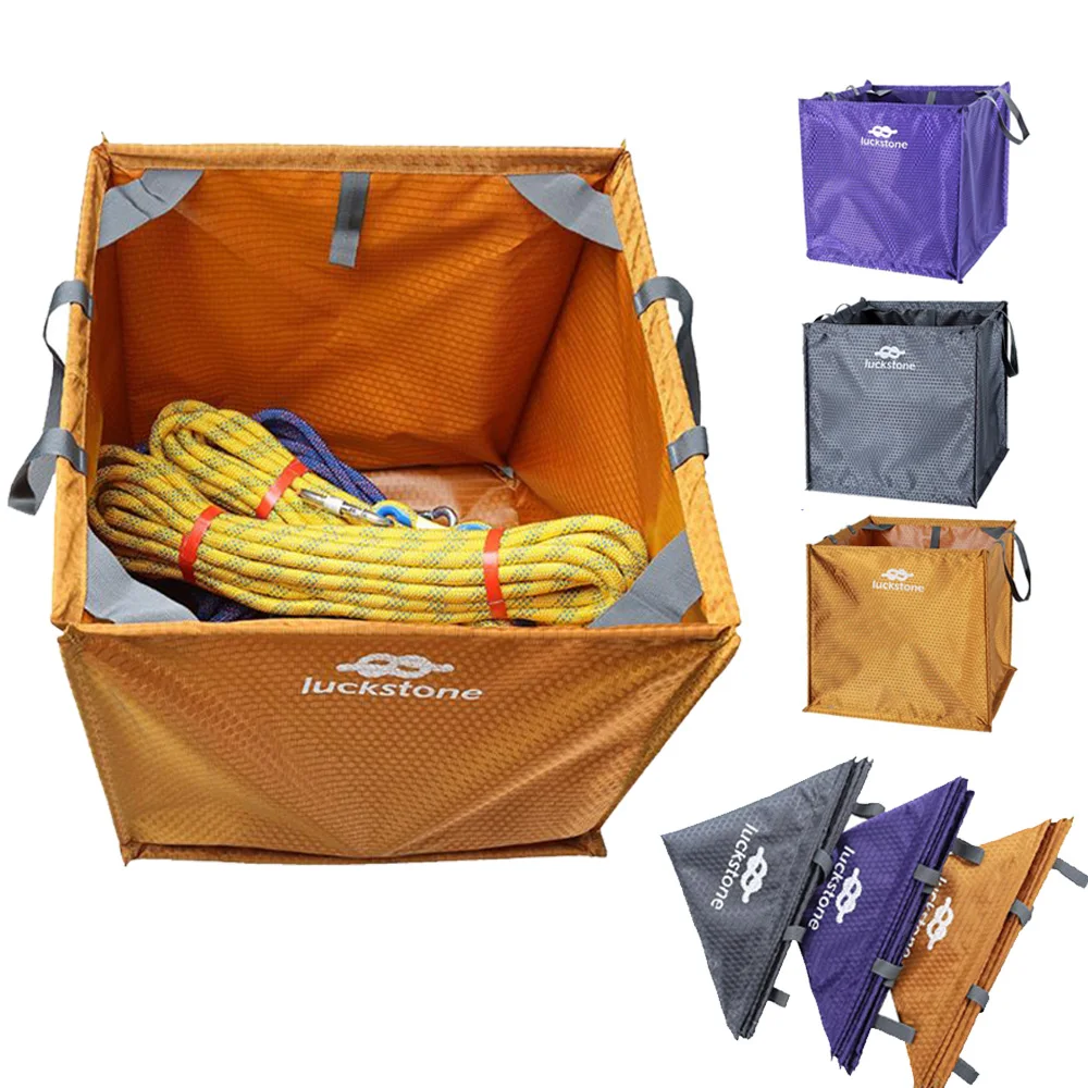 3 Color Nylon Foldable Rope Storage Bag Folding Cube Rock Climbing Arborist Throw Line Rope for Camping Hiking Accessory