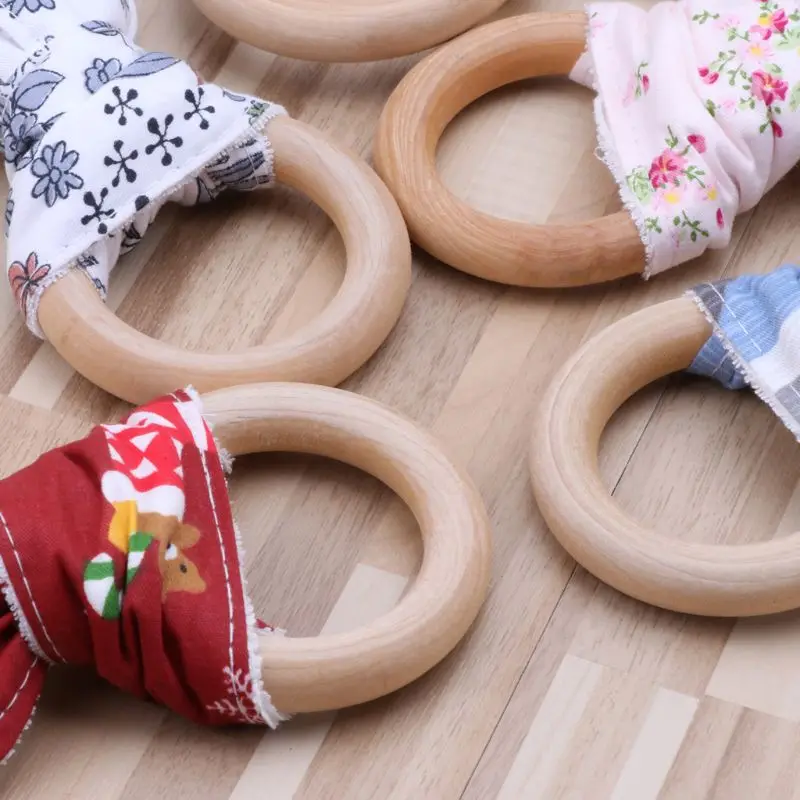 

Christmas Baby Bunny Ear Teething Ring Safety Wooden Chewie Teether For Children Kids Baby Care Accessory Shower Gifts