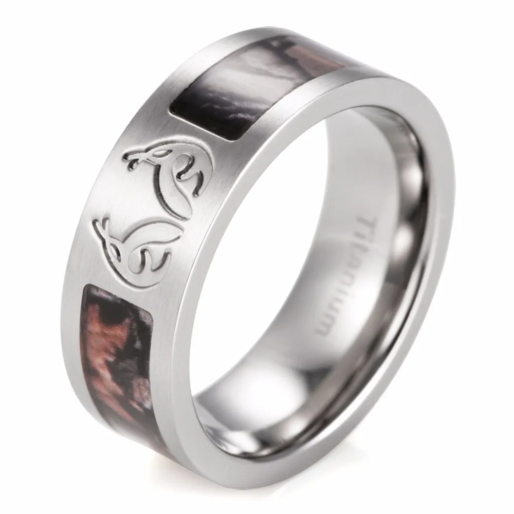 Tungsten Wedding Band 8mm Mens Black Tungsten Carbide Ring Camo