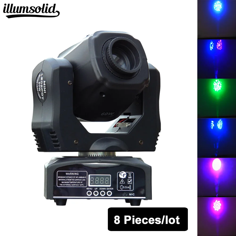 

(8 pieces/lot) LED Mini moving head light 60w moving gobo dmx spot led effect dj KTV lighting