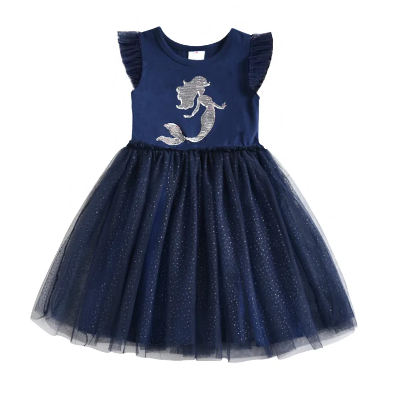 VIKITA; детское платье для девочек; Летнее Детское платье принцессы с юбкой-пачкой; хлопковое лоскутное платье с рисунком единорога и сердца с блестками - Цвет: RESH4550